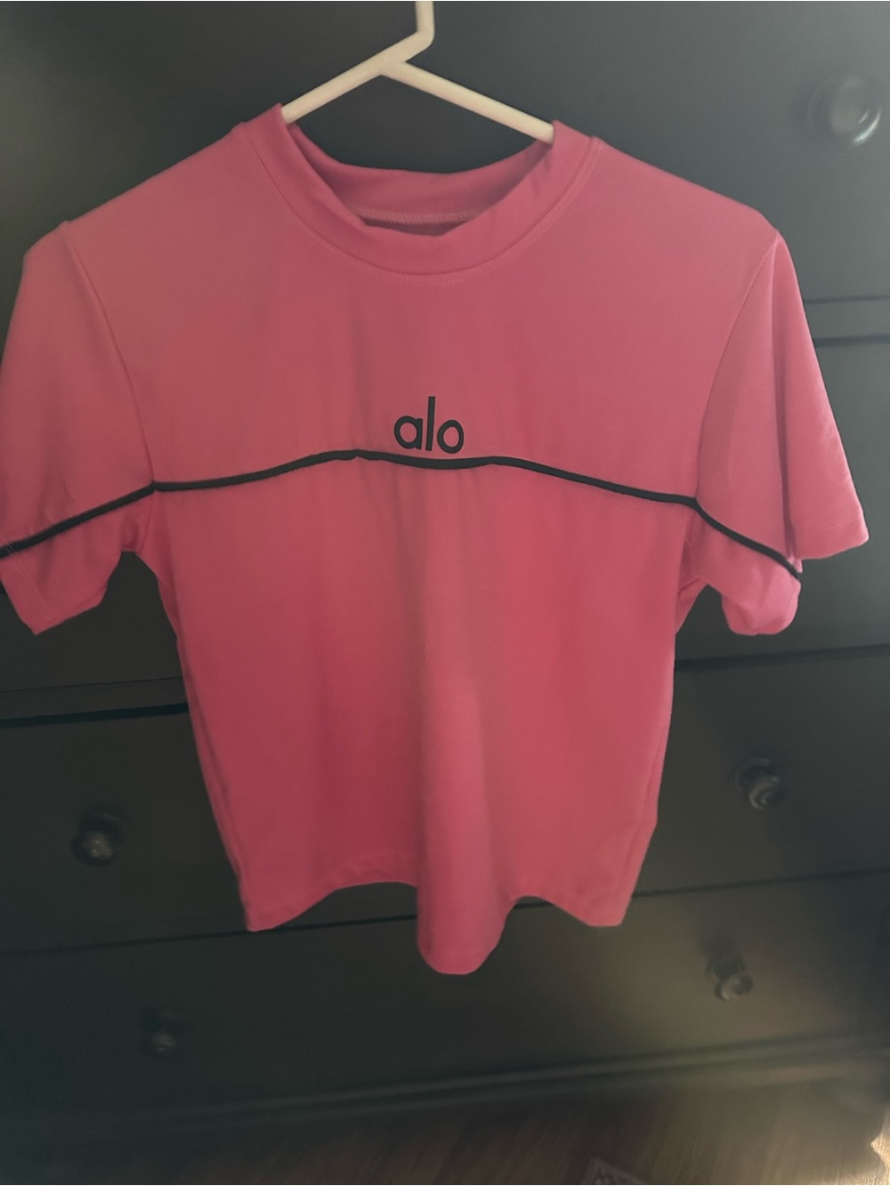 ALO Yoga Hot Pink Set with Black Piping